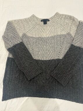 Marc by Marc Jacob’s Cable Knit Colorblock Sweater - Gray Ombre